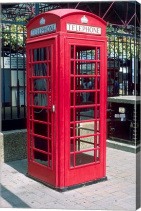 Framed Red Telephone Booth, London, England Print