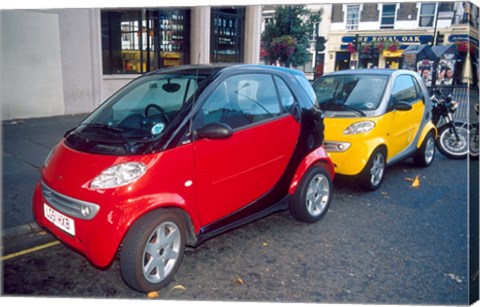 Framed Smart Cars, London, England Print