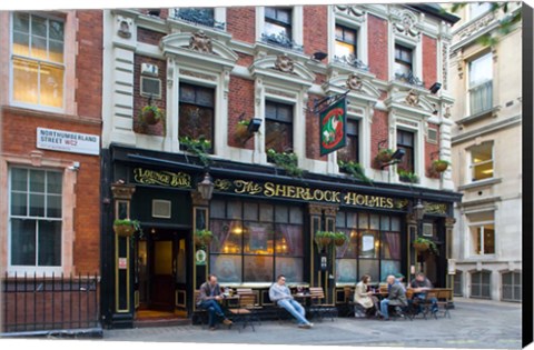 Framed Sherlock Holmes, Pub, London, England Print