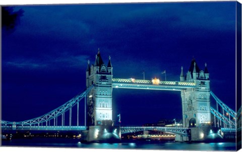 Framed Tower Bridge Spanning the River Thames in London, England Print