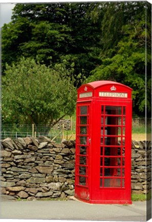 Framed England, Cumbria, Grasmere, Phone Booth Print