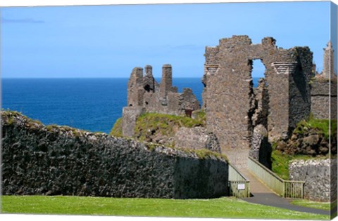 Framed Ireland, Dunluce Castle Ancient Architecture Print