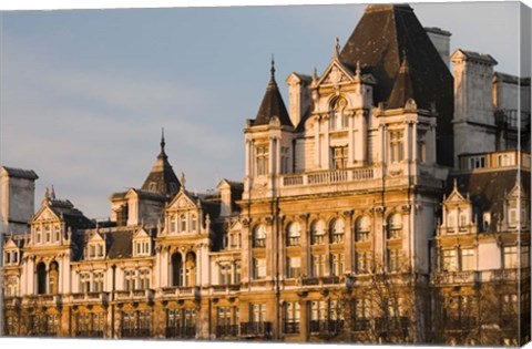 Framed Building Along Victoria Embankment, London, England Print