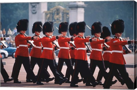 Framed Changing of the guards, London, England Print