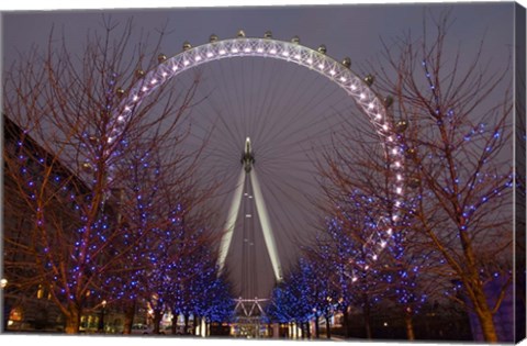 Framed England, London, London Eye Amusement Park Print