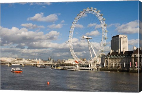 Framed England, London, London Eye and Shell Building Print