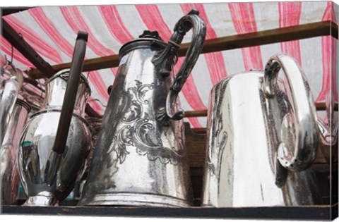 Framed Pots and Pans, Portobello Road Market, Notting Hill, London, England Print