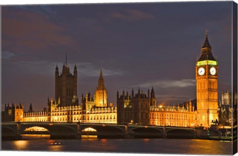 Framed Big Ben and the Houses of Parliament, London, England Print