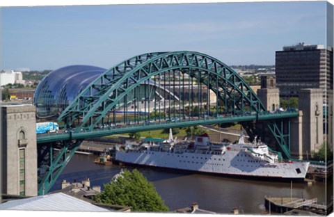 Framed Tyne Bridge and The Sage, Newcastle on Tyne, Tyne and Wear, England Print