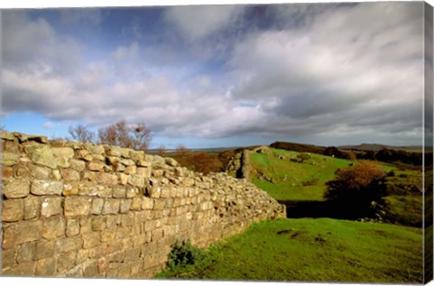 Framed 2nd Century Roman Wall, Hadrian&#39;s Wall, Northumberland, England Print