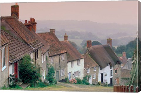 Framed Town Architecture, Shaftesbury, Gold Hill, Dorset, England Print