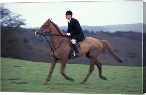 Framed Horseback riding, Leicestershire, England Print