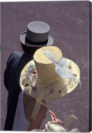 Framed Man and woman wearing hats, Royal Ascot, London, England Print