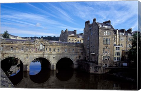 Framed River Avon Bridge with Reflections, Bath, England Print