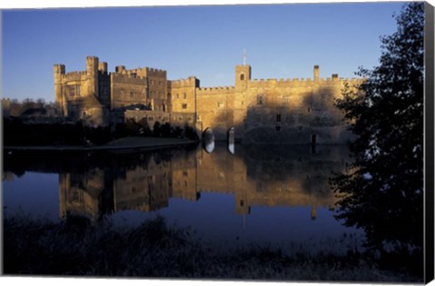 Framed Sunset on Leeds Castle, Leeds, England Print