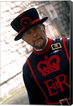 Framed Beefeater at the Tower of London, London, England Print