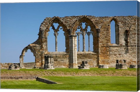 Framed Whitby Abbey ruins (built circa 1220), Whitby, North Yorkshire, England Print