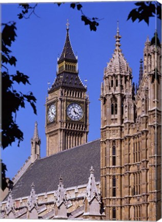 Framed Big Ben and Houses of Parliament, London, England Print