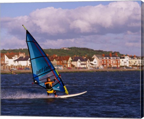 Framed Marine Lake Windsurfer, Wirral, Merseyside, England Print