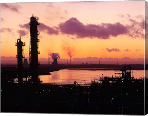 Framed Power Stations and Industry, Runcorn, Merseyside, England Print