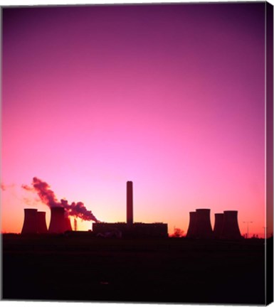 Framed Coal Fired Power Station, Warrington, Cheshire, England Print