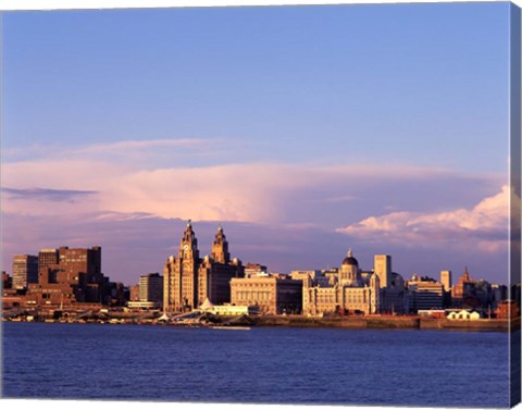 Framed Liverpool Skyline, Merseyside, England Print