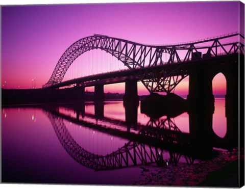 Framed Runcorn Bridge, Cheshire, England Print