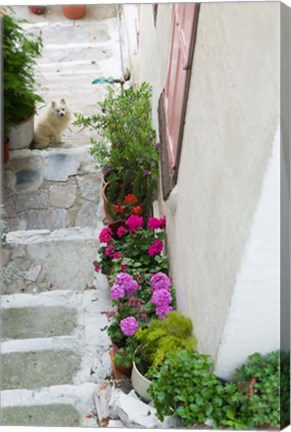 Framed Street Detail, Vathy, Samos, Aegean Islands, Greece Print