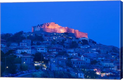 Framed Byzantine-Genoese Castle, Lesvos, Mithymna, Northeastern Aegean Islands, Greece Print