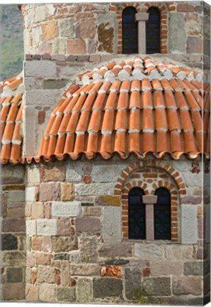 Framed Detail of Panaghias Myrsiniotisis Chapel above the Limonos Monastery, Filia, Lesvos, Greece Print