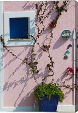 Framed Detail of Pastel Condo, Assos, Kefalonia, Ionian Islands, Greece Print