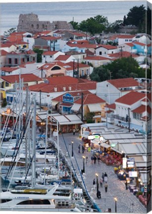 Framed Harbor View, Pythagorio, Samos, Aegean Islands, Greece Print