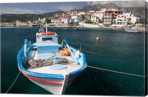 Framed Kokkari Waterfront, Samos, Aegean Islands, Greece Print