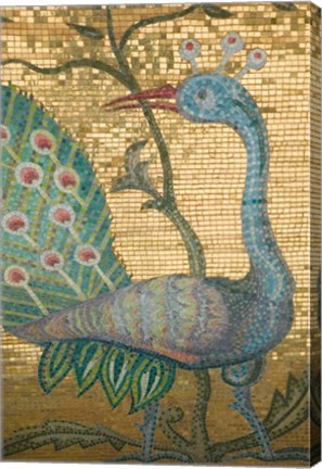 Framed Peacock Mosaic, Eleftherotria Monastery, Macherado, Zakynthos, Ionian Islands, Greece Print