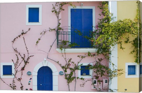 Framed Vacation Villa Detail, Assos, Kefalonia, Ionian Islands, Greece Print