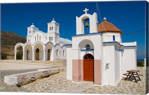 Framed Church in Small Town of Dryos, Paros, Greece Print