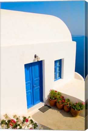 Framed White House, Oia, Santorini, Greece Print