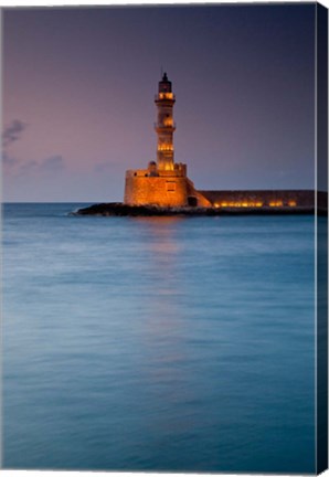 Framed Greece, Crete, Chania, Harbor, Venetian Lighthouse Print