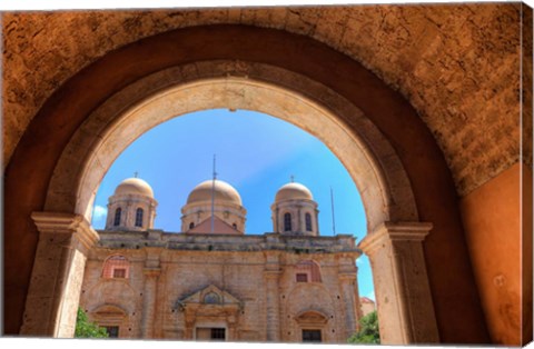 Framed Greece, Crete, Archway into Monastery near Chania Print