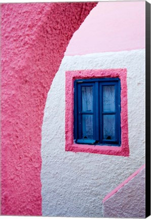 Framed Colorful Pink Building, Imerovigli, Santorini, Greece Print