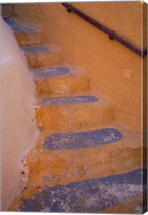 Framed Stairways Leading Up, Oia, Santorini, Greece Print