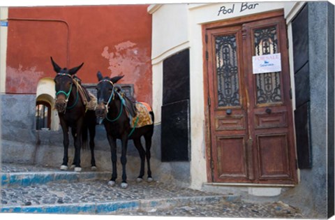 Framed Town of Fira, Santorini, Greece Print