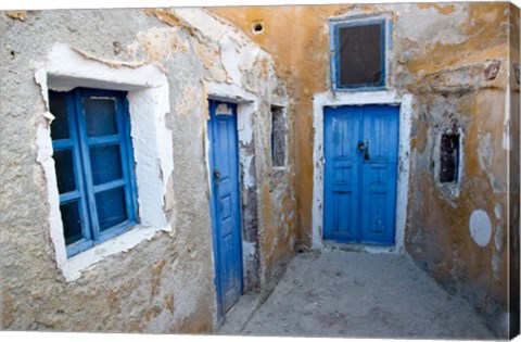Framed Very Old Building Built, Oia, Santorini, Greece Print
