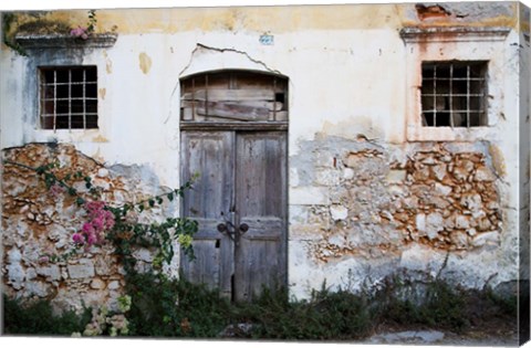 Framed Old Doorway, Chania, Crete, Greece Print