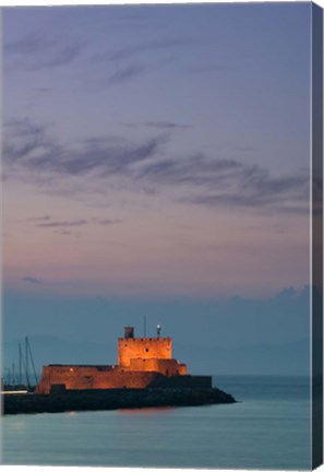 Framed Greece Rhodes, Mandraki, Agios Nikolaos Lighthouse Print