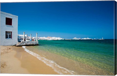 Framed Mykonos Town, Chora, Cyclades, Greece Print