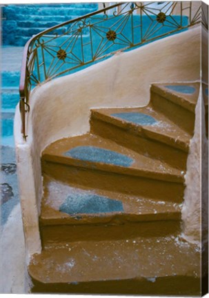 Framed Curved Stairway in Athens, Greece Print