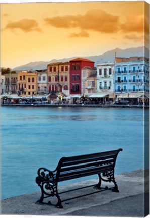 Framed Chania at dusk, Chania, Crete, Greece Print