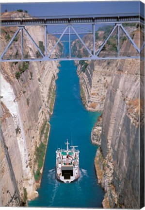 Framed View of Corinth Canal, Corinthia, Corinth, Peloponnese, Greece Print