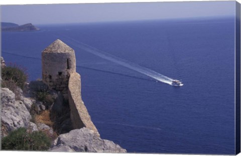 Framed High Fortress of Upper Village, Monemvasia, Greece Print